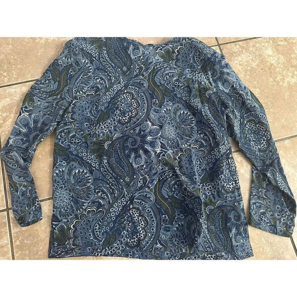 Norah Noh M Silk Vintage Printed Padded Blouse - Picture 1 of 7